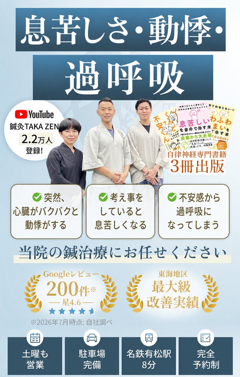 過呼吸・息苦しさ・動悸　でお悩みの方へ